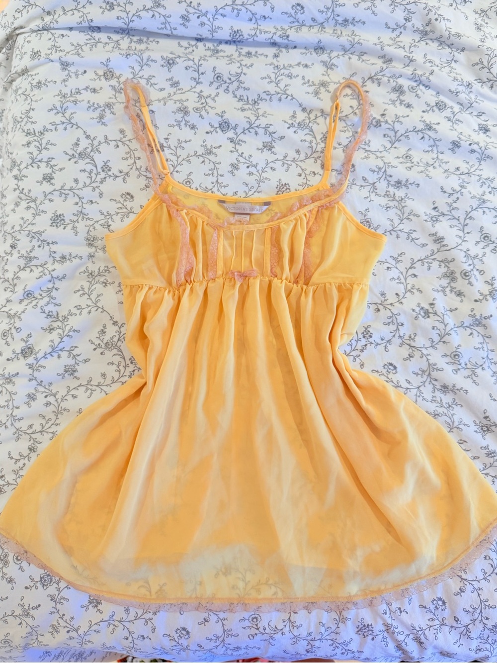 2000s Vintage Pinterest Famous Addison Rae Victoria's Secret Yellow Lace Babydol